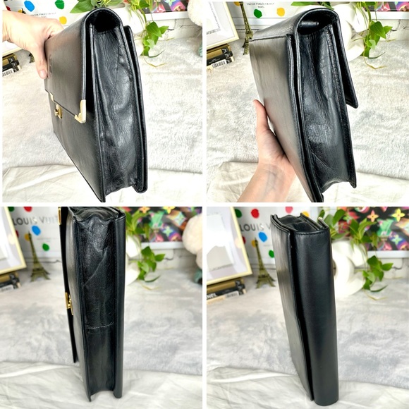 Balenciaga black leather clutch, wristlet wallet or crossbody bag VINTAGE! Nice - Picture 9 of 14